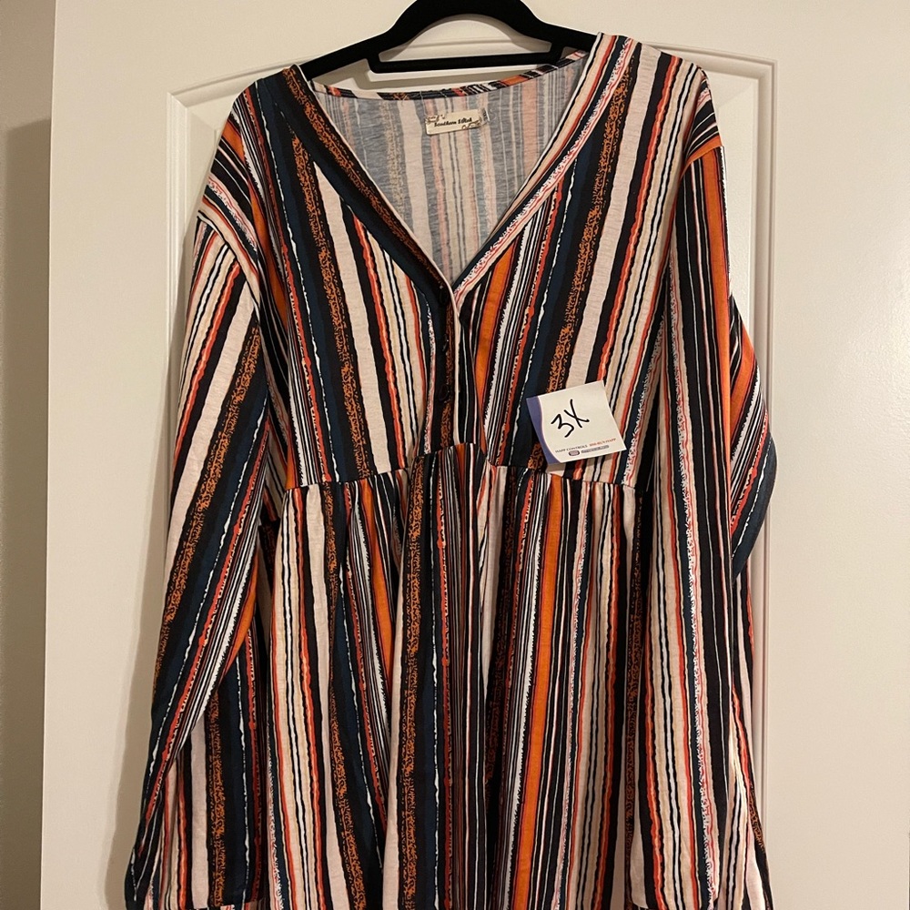 Baby doll style long sleeve fall inspired top